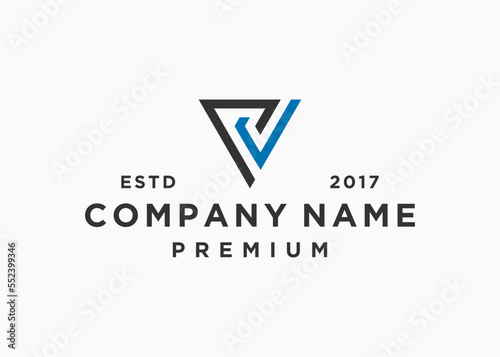 letter pu logo design vector illustration template