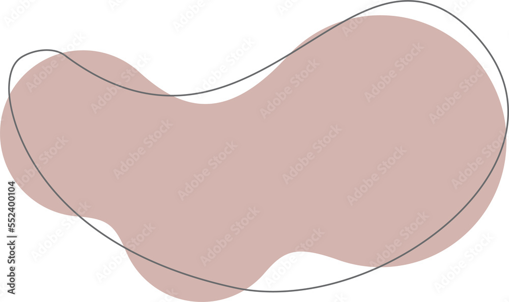 Pastel organic shape. Abstract irregular blot in minimal trendy design with outline circles. Forms for poster story frames