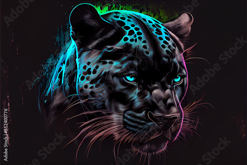 Half tone panther generative art