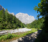 The north walls of Karwendel mountains - walls of Grubenkar spitze from the valley.