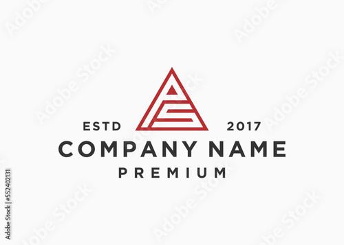 letter ps triangle logo design vector illustration template
