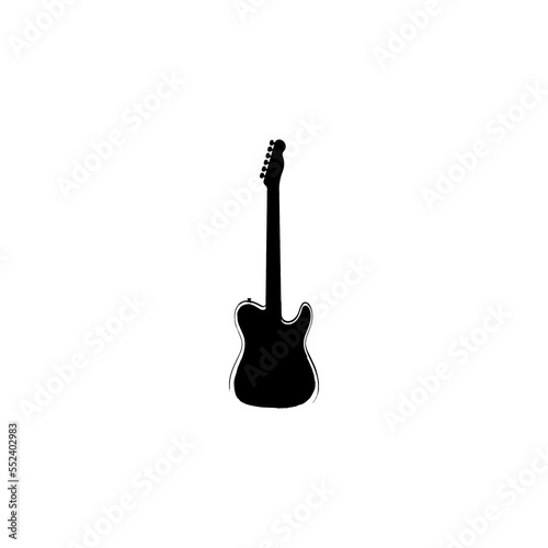 Electric guitar icon. Simple style rock music festival ticket big sale poster background symbol. Electric guitar brand logo design element. Electric guitar t-shirt printing. vector for sticker.