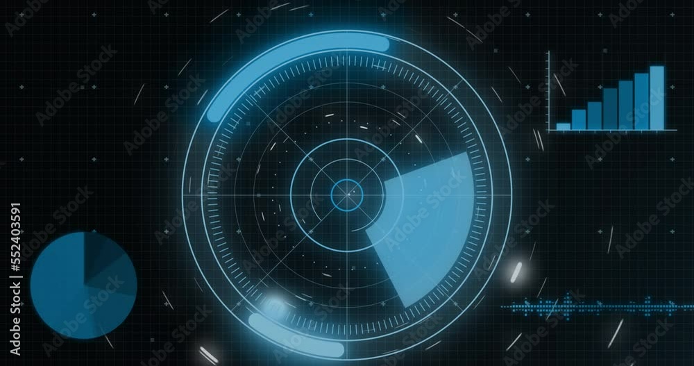 Animation of scope scanning and data processing over statistics Animation of scope scanning and data processing over statistics