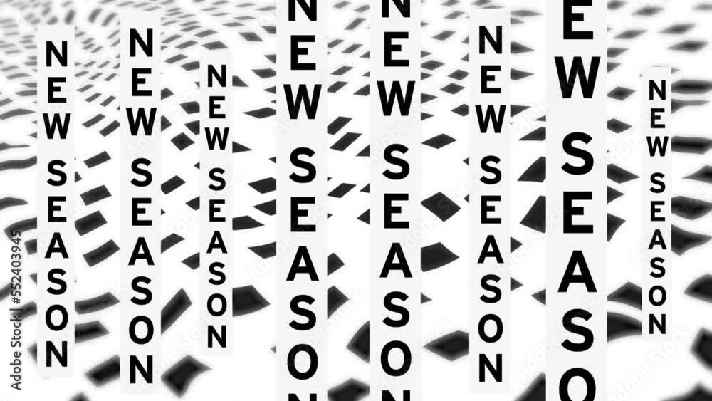 Animation of new season text and spots on white background Animation of new season text and spots on white background