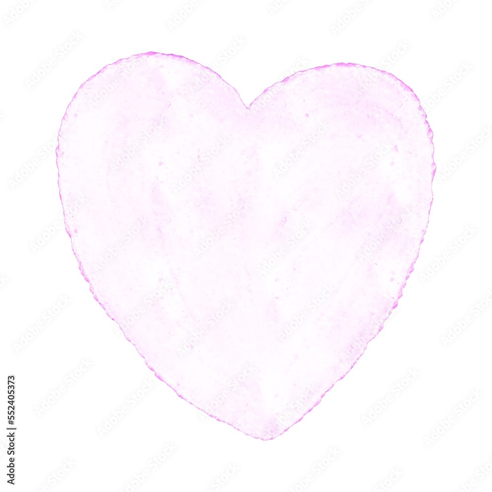 watercolored cute heart for background
