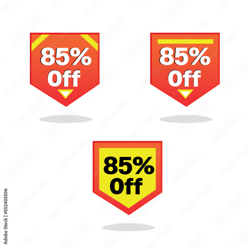 85% off. red label in triangular shape. vector illustration 85% off. red label in triangular shape. vector illustration