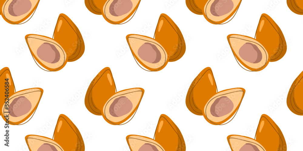 Seamless pattern with coxinha, chicken croquettes. flat vector illustration.