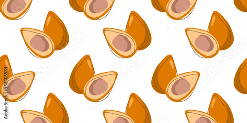 Seamless pattern with coxinha, chicken croquettes. flat vector illustration.