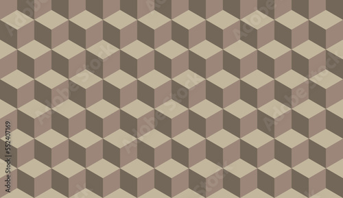 Abstract 3D geometric cubes wallpaper. Seamless repeating pattern background.