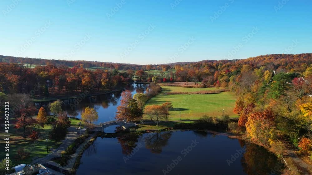 An autumn park landscape from an aerial view An autumn park landscape from an aerial view