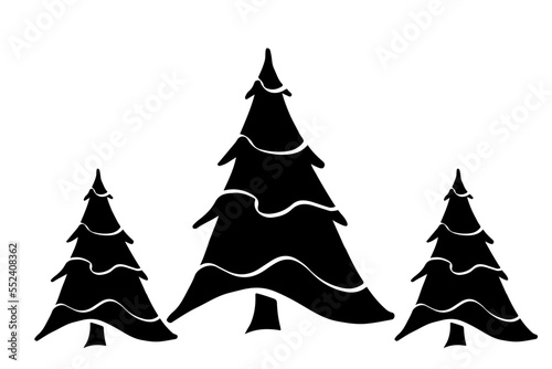 set of christmas trees vector illustration