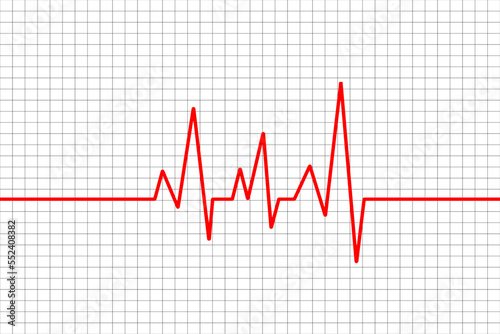 heart beat on ecg, heart beat graph vector illustration