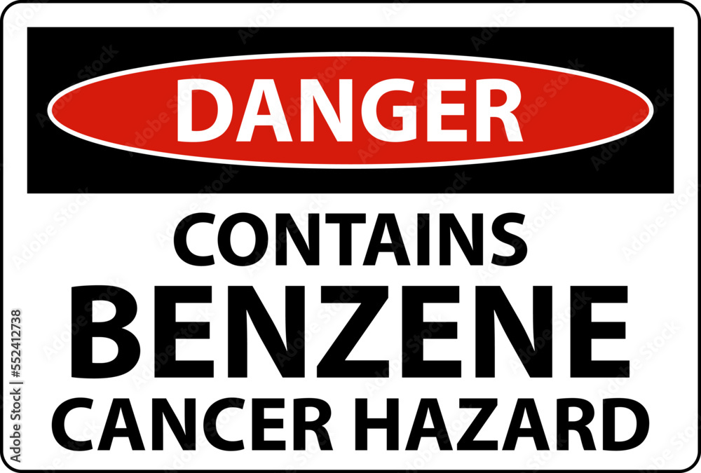 Fototapeta premium Danger Contains Benzene Sign On White Background