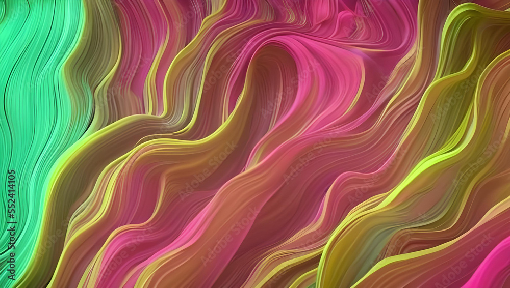 COLORFUL 3D WAVE LINES ABSTRACT BACKGROUND
