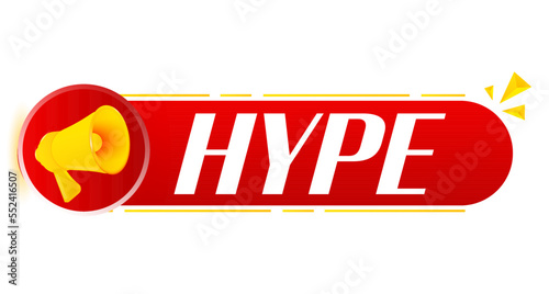 Megaphone with hype on white background. Megaphone banner. Web design. Vector