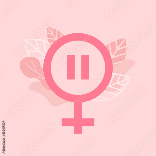 Menopause concept with female Venus icon