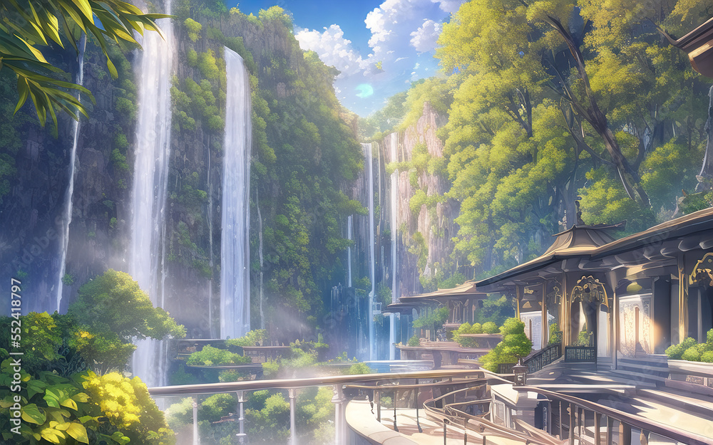anime style babylon paradise ancient landscape anime style babylon paradise ancient landscape