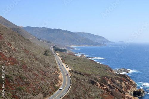 California Highway 1 going south along the rugged Big Sur coastline