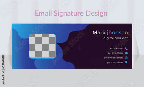 Creative design or email signature  vector template .