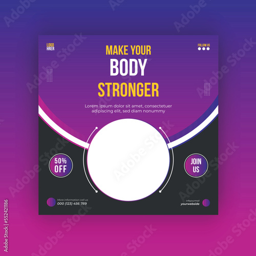 Fitness Gym Social media Post and web banner Design photo