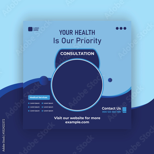 Medical Healthcare Social Media Or Instagram Post Template  photo