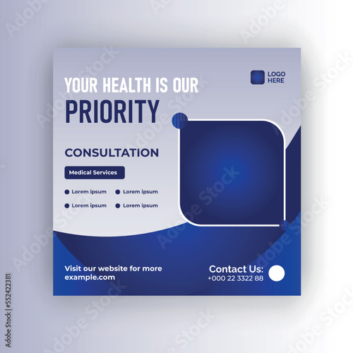 Medical Healthcare Social Media Or Instagram Post Template  photo