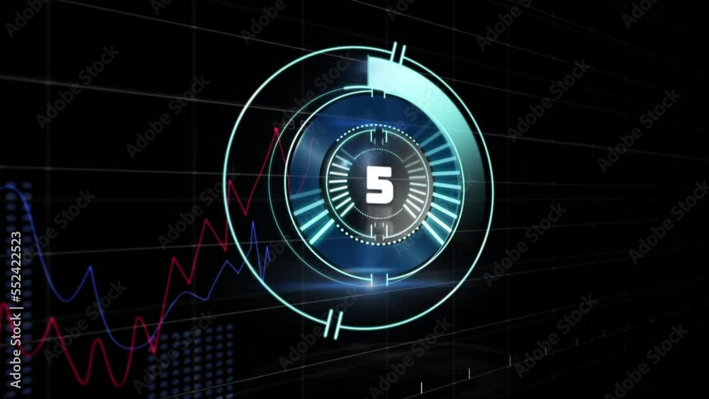 Animation of data processing and scope scanning over black background Animation of data processing and scope scanning over black background