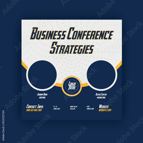 Business Conference Concept Banner Post Design Template  Template photo