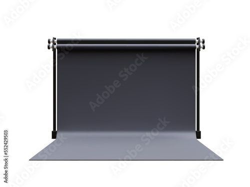 3d realistic empty professional photography studio isolated on white background. Vector illustration