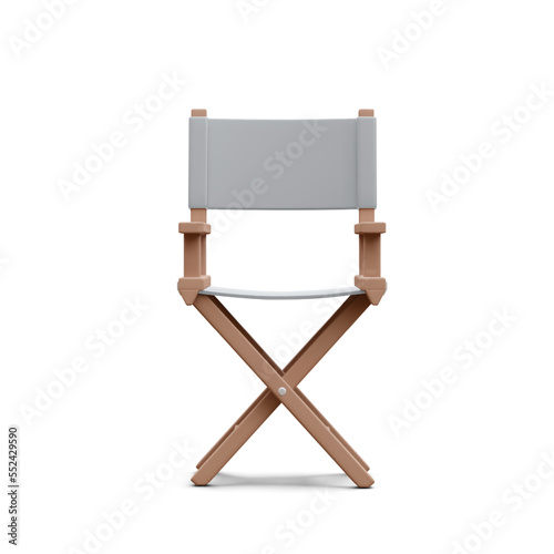 3d realistic director chair isolated on light background. Vector illustration