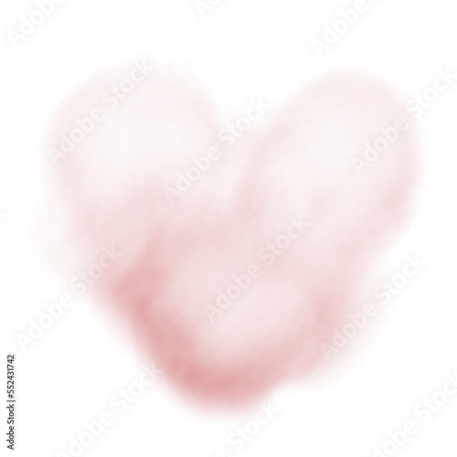 pink clouds heart. Valentine's day cloud. Fluffy cloud isolated. Soft fluffy in the shape of a heart. The smoke is pink.