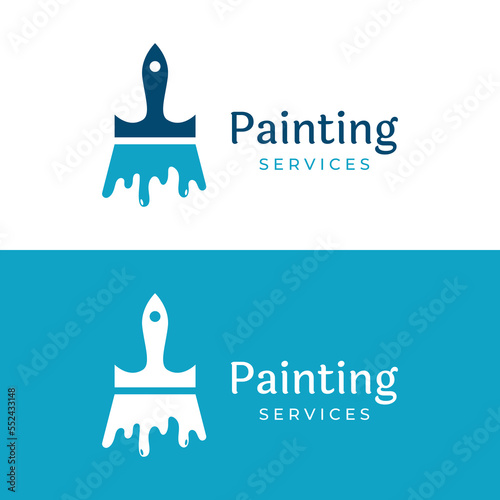 Abstract paint brush and house paint logo template creative design.With brush sign and modern brush strokes in colorful colors.Logo for business,paint company and paint shop.