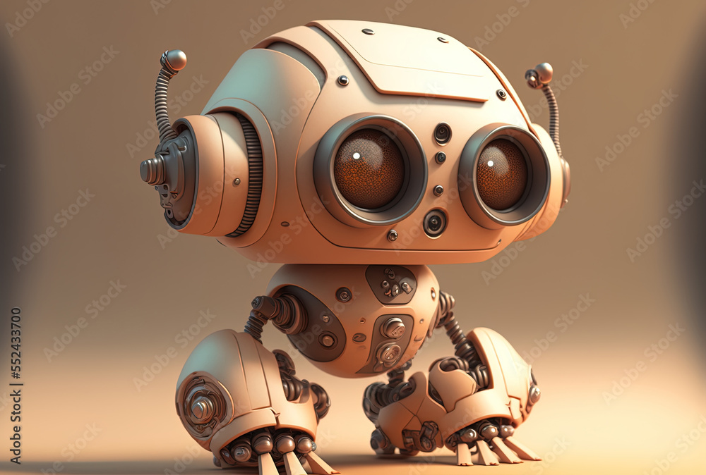 a cartoon character based, charming artificial intelligence robot. Generative AI