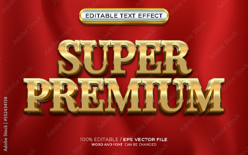 Super Premium Text Style Effect 3D Elegant Gold Color