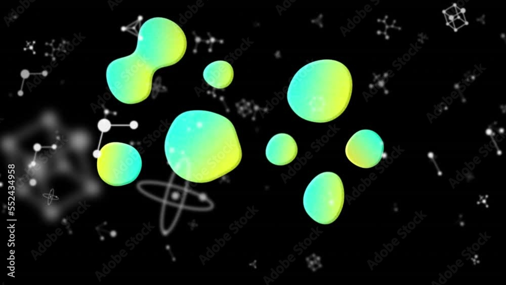 Animation of stain and shapes moving over black background Animation of stain and shapes moving over black background