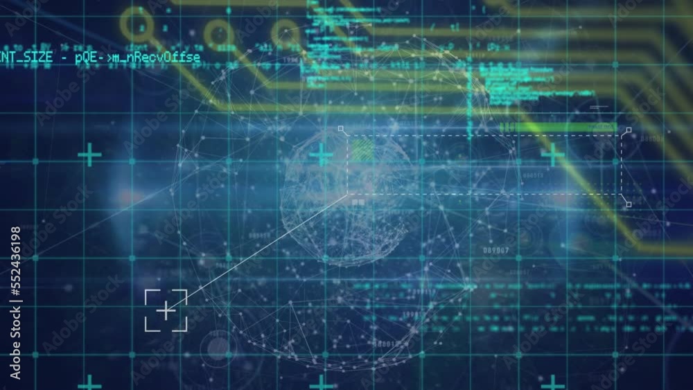 Animation of data processing over globe Animation of data processing over globe