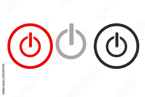 Power shutdown icons set. Mac Power Button vector. Electric Power Switch button.
