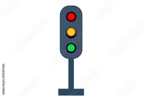 Traffic Light with Red Yellow and Green light Vector. LED city traffic lights showing rules of the road. street regulation system signal symbol.