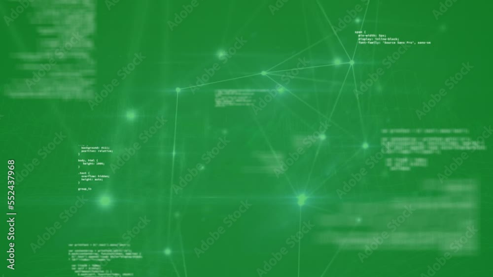 Animation of network of connections over data processing