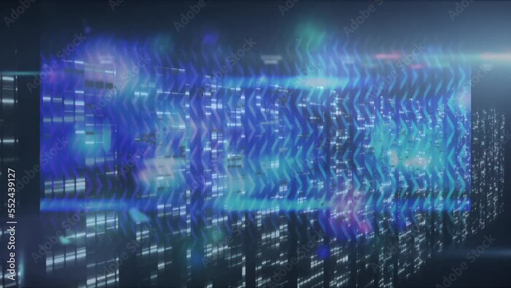 Animation of lights and data processing in navy space Animation of lights and data processing in navy space