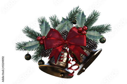 Christmas bells with ribbon