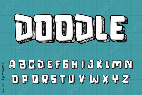 Alphabet Doodle text vector Letters