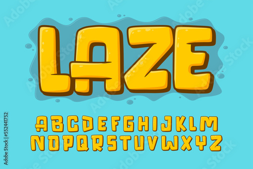 Alphabet Yellow Cute Simple text vector Letters