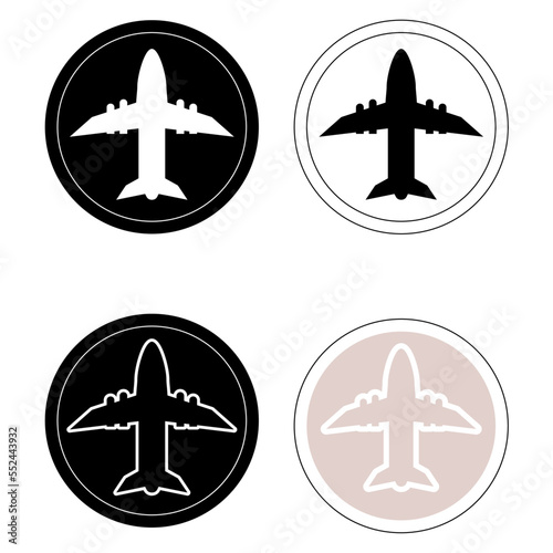 Icono logo de avión para uso de marca o redes sociales referente a la aeronáutica