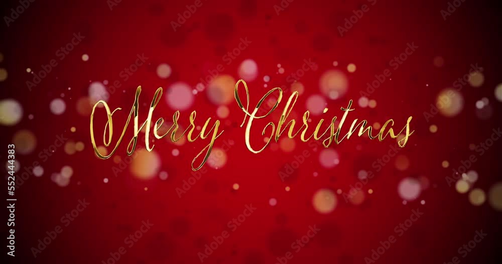 Animation of falling confetti and merry christmas text over black background Animation of falling confetti and merry christmas text over black background