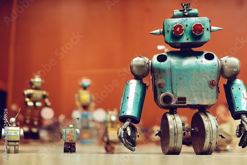 Vintage tin toy robot wallpaper