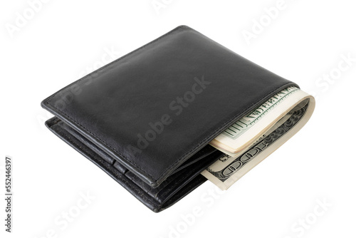 wallet with money isolated on white