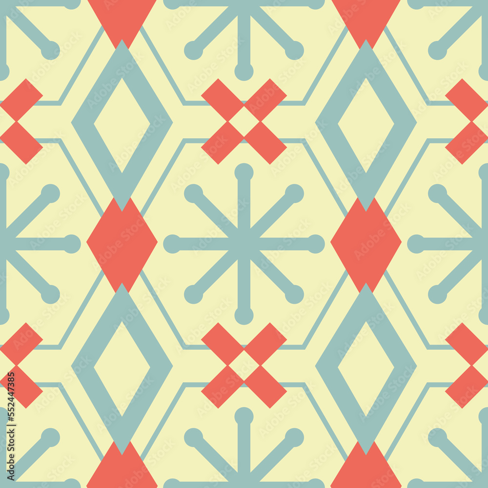 Seamless hexagon pink and blue conecptual abstract modern geometrical symmetrical pattern Seamless hexagon pink and blue conecptual abstract modern geometrical symmetrical pattern