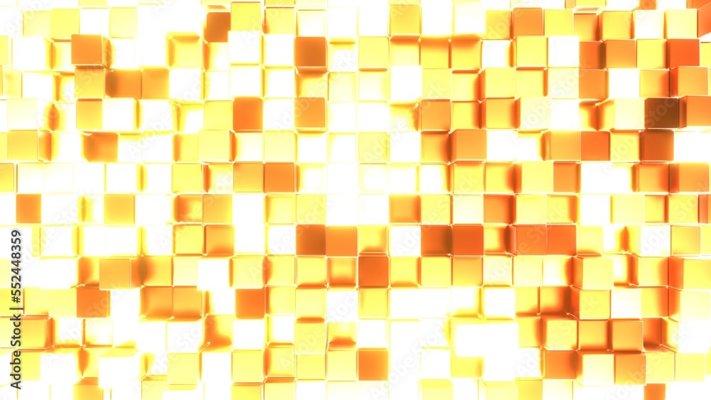 Würfel, Balken, Box, Quadratisch, Geometrie, Anordung, 3D, dynamisch, Quader, metall, mosaik, Architektur, gold, glänzend, metall, wertvoll