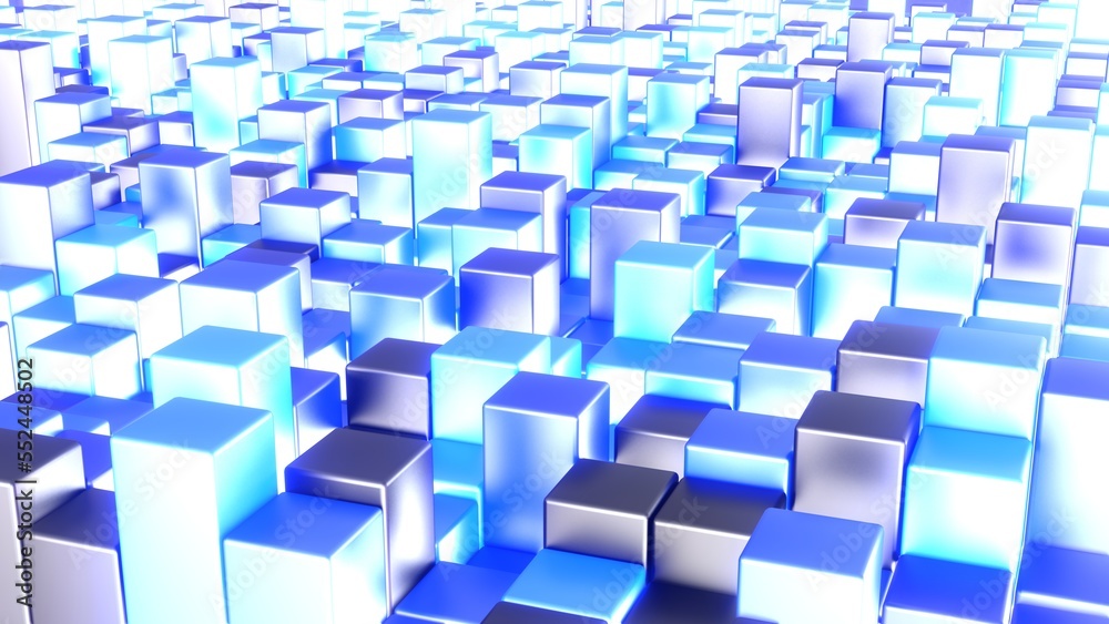 Würfel, Balken, Box, Quadratisch, Geometrie, Anordung, 3D, dynamisch, Quader, metall, mosaik, Architektur, blau, hellblau, metall Würfel, Balken, Box, Quadratisch, Geometrie, Anordung, 3D, dynamisch, Quader, metall, mosaik, Architektur, blau, hellblau, metall